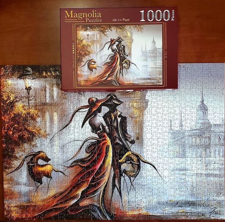 MAGNOLIA JIGSAW PUZZLE 1000 PIECES - BLIND DATE - ARTIST RAEN #2317