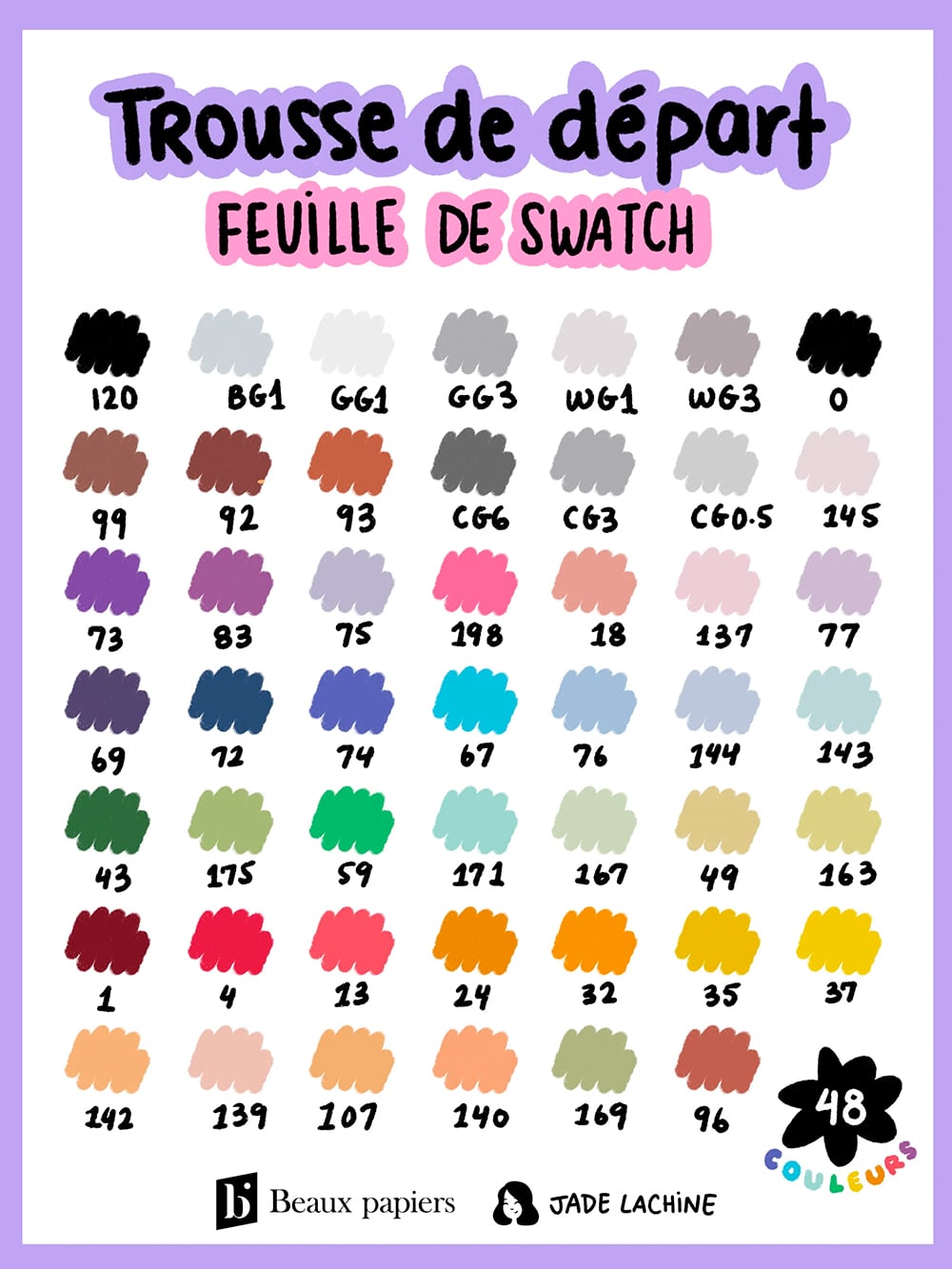 JADE LACHINE - 48 ALCOHOL MARKER STARTER KIT