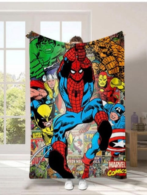 JETÉE SPIDER-MAN ET LES SUPERS HÉROS (COUVERTURE) 4 PIEDS X 5 PIEDS