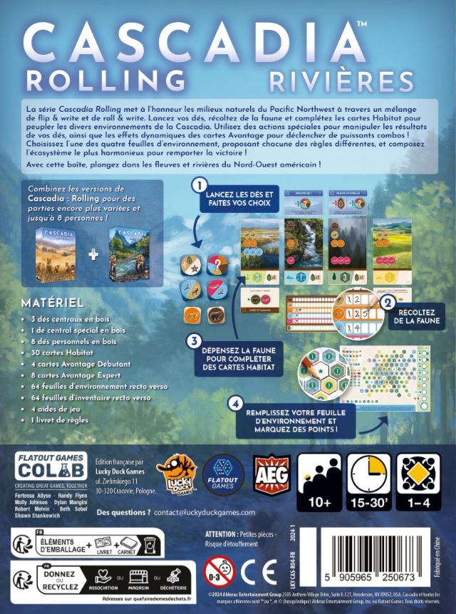 JEU CASCADIA - RIVIÈRES - Version française