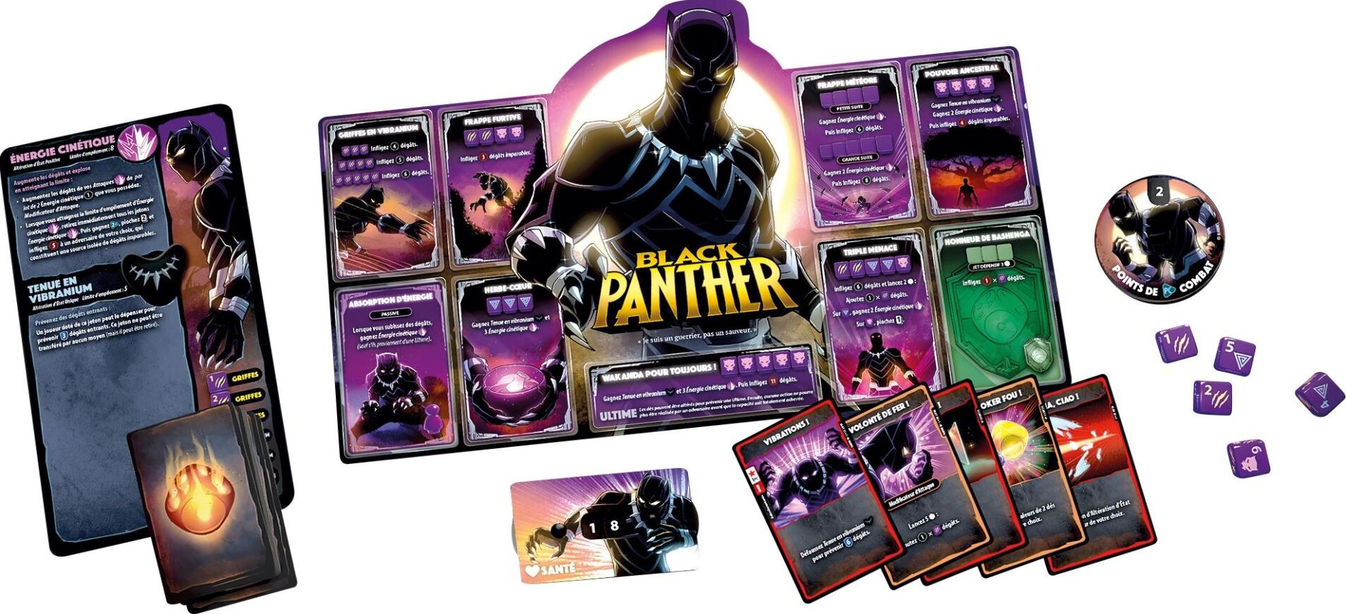 MARVEL DICE THRONE GAME - BLACK WIDOW VS DOCTOR STRANGE VS CAPTAIN MARVEL VS BLACK PANTHER (EN)