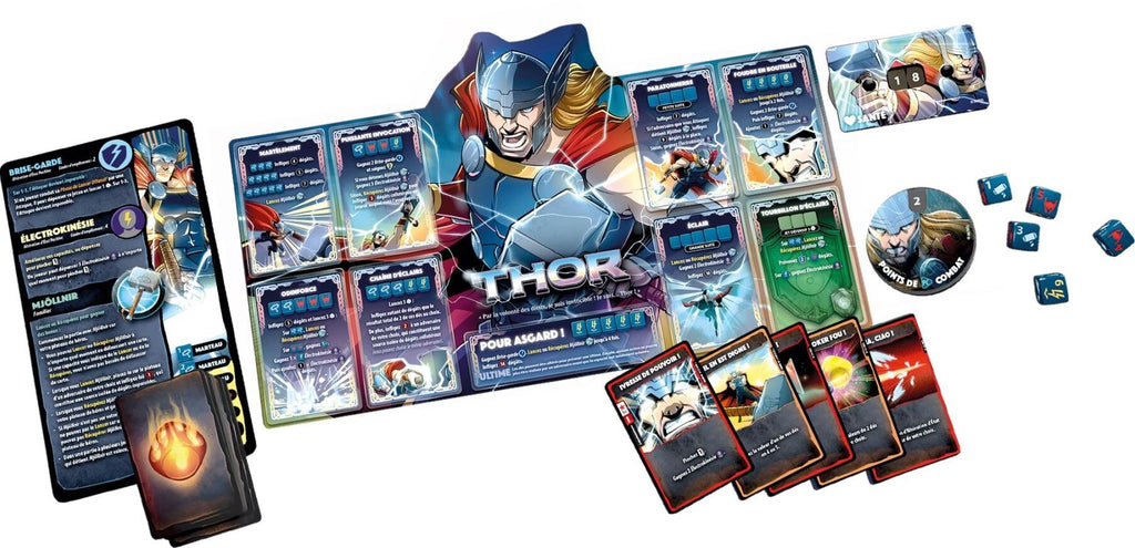 JEU DICE THRONE MARVEL - SCARLET WITCH VS THOR VS LOKI VS SPIDER-MAN - Version française