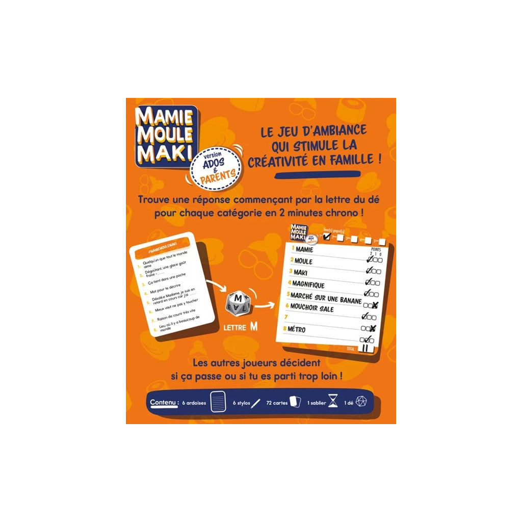 JEU MAMIE MOULE MAKI : ADOS & PARENTS