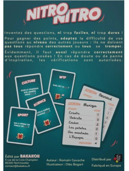 JEU NITRO NITRO - Version française