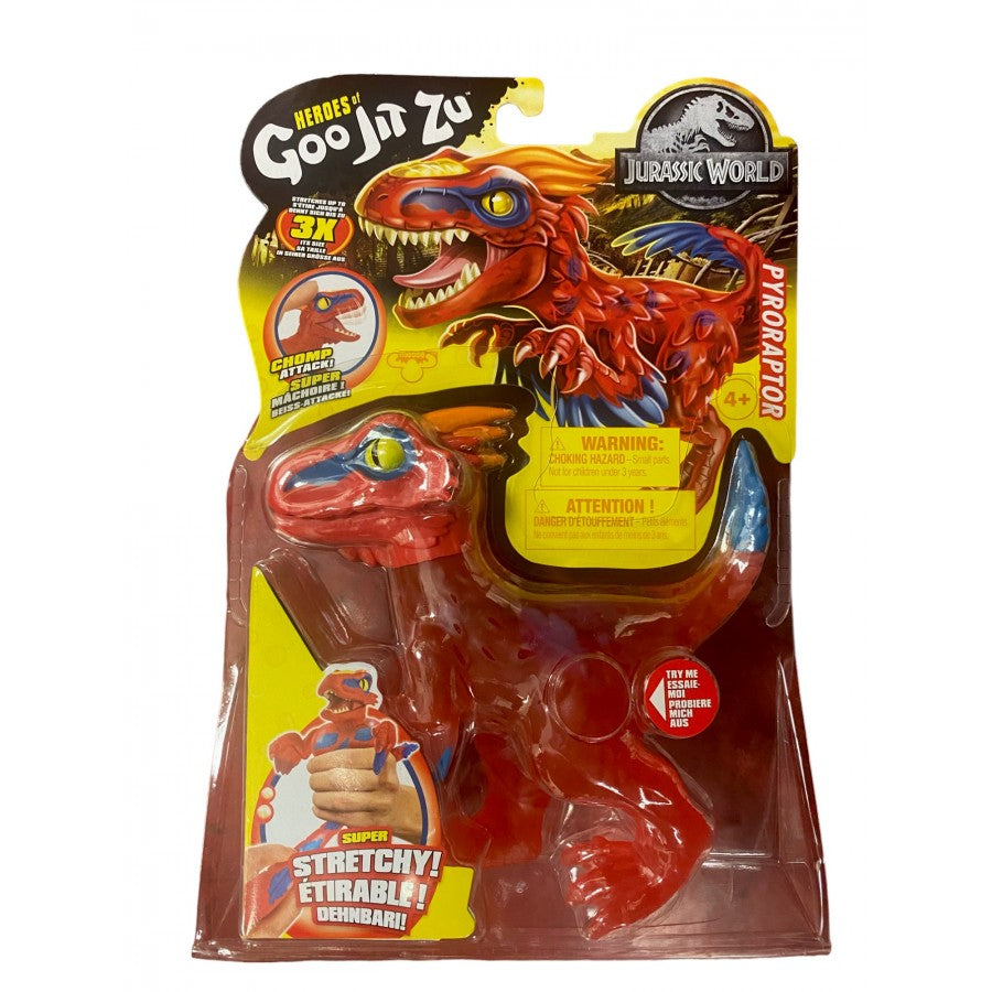 GOO JIT ZU - PYRORAPTOR HÉROS JURASSIC WORLD SÉRIE 2 EXTENSIBLE 6,5"