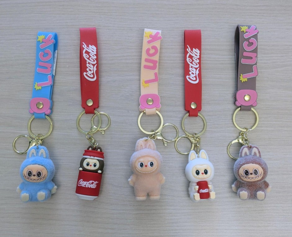 THE MONSTERS DOLL - "LUCK" OR "COCA COLA" STRAP KEYCHAIN 7–8 CM (2.76" - 3.15") (LABUBU)