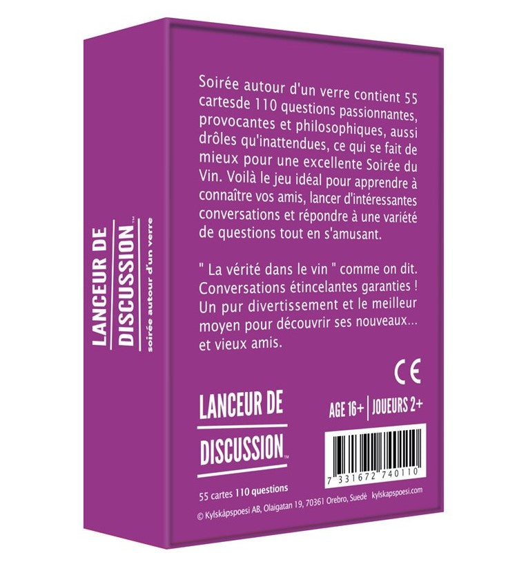 JEU LANCEUR DE DISCUSSION - SOIRÉE AUTOUR D'UN VERRE