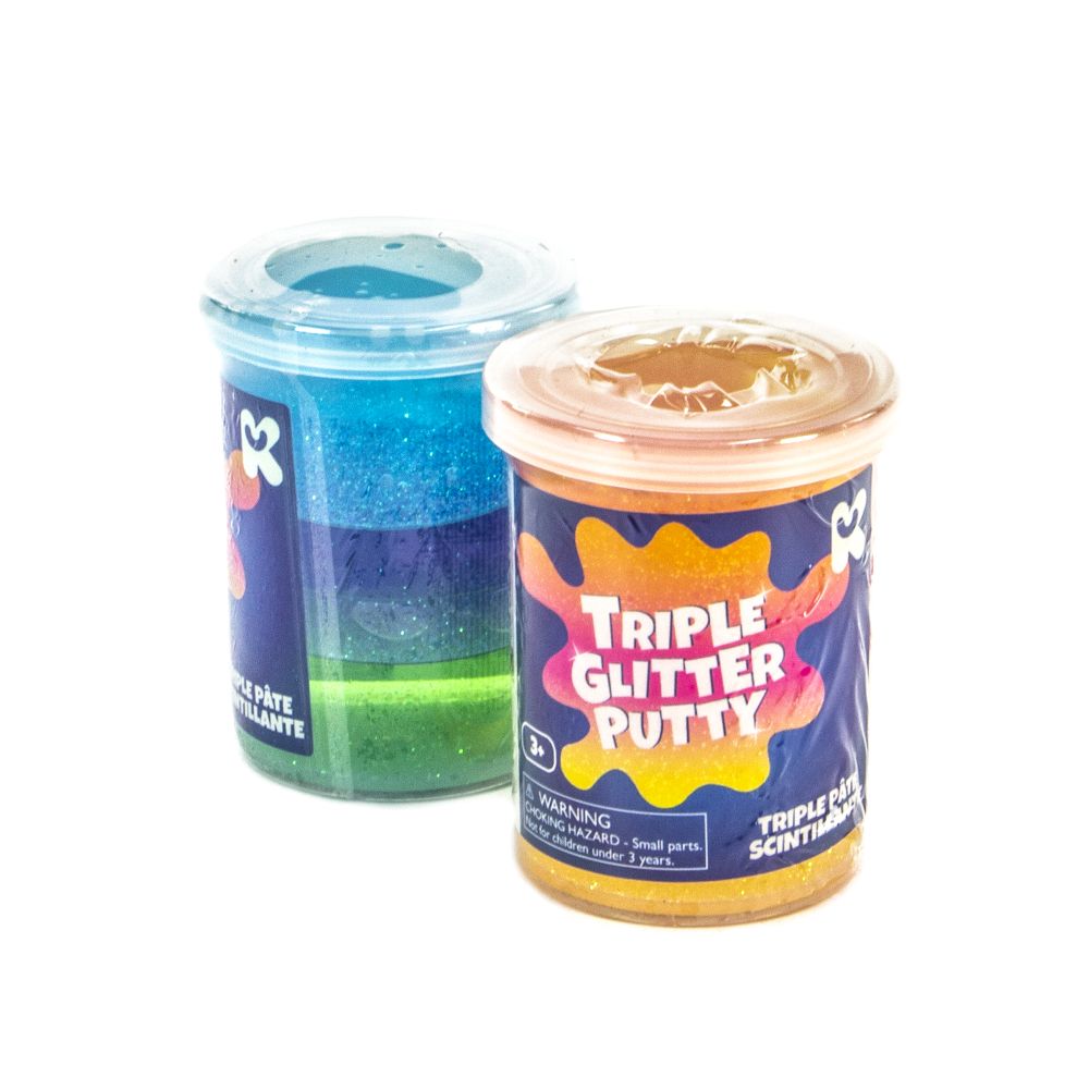 KEYCRAFT GLUE - TRIPLE PÂTE SCINTILLANTE 2.5" (SLIME) ASST