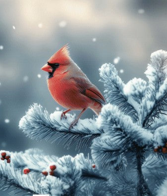 *26 MICROVISION PRINTED THROW 48X60 CARDINAL (BIRD)