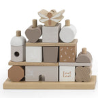 LABEL LABEL - STACKING BLOCKS 'COTTAGE' - NOUGAT