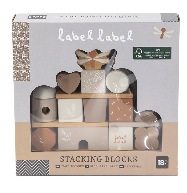LABEL LABEL - STACKING BLOCKS 'COTTAGE' - NOUGAT