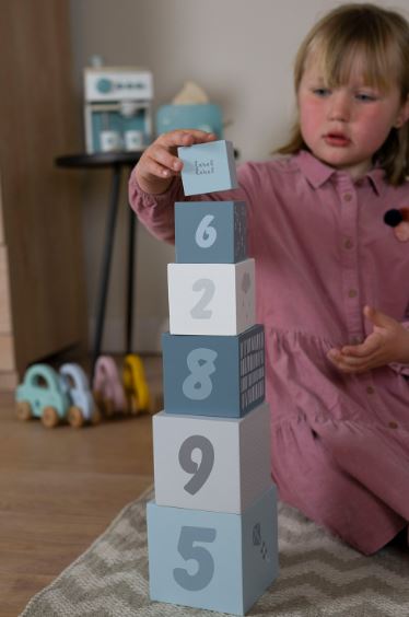 LABEL LABEL - BLOCS À EMPILER NUMÉROTÉS - BLEU