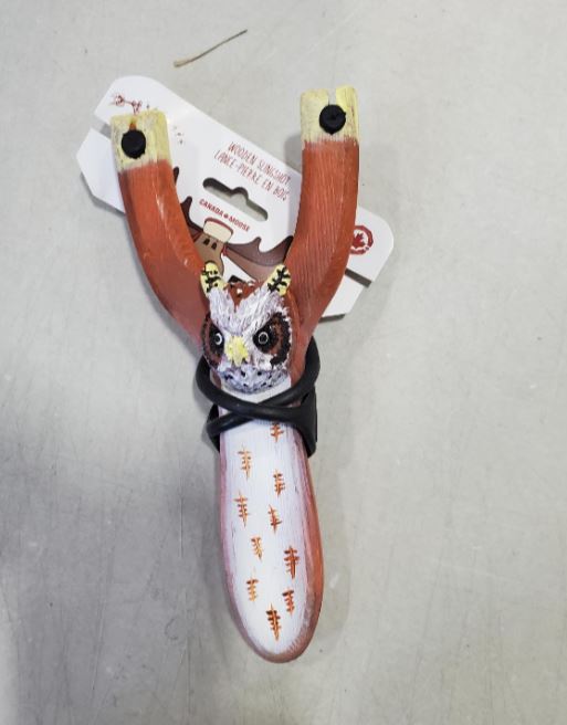 LANCE-PIERRE HIBOU EN BOIS (SLINGSHOT)