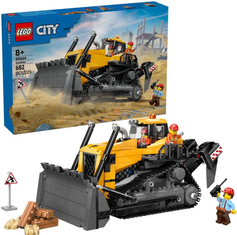 LEGO CITY - LE BULLDOZER JAUNE AVEC CHARGEUSE #60466