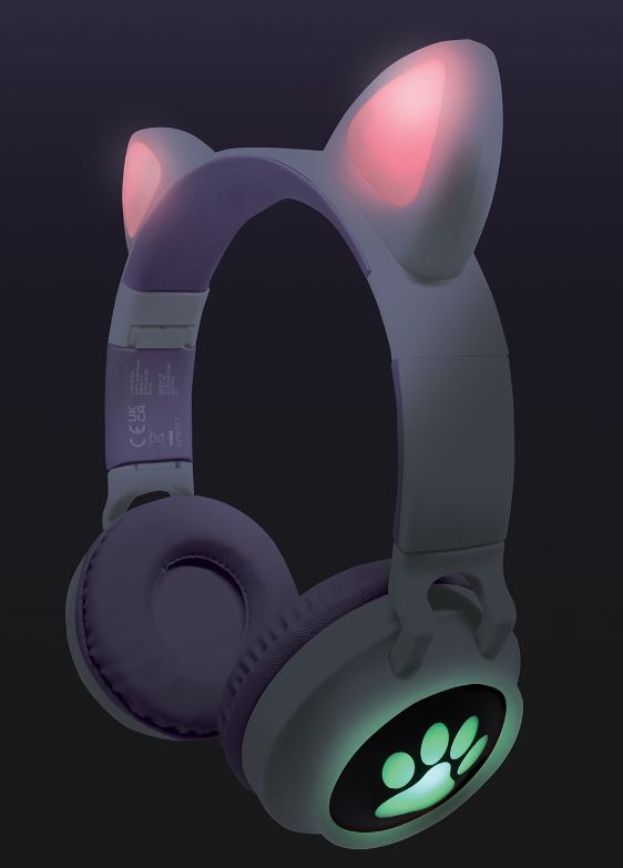 LEXIBOOK - CASQUE SANS FIL RECHARGEABLE LUMINEUX - OREILLES DE CHAT