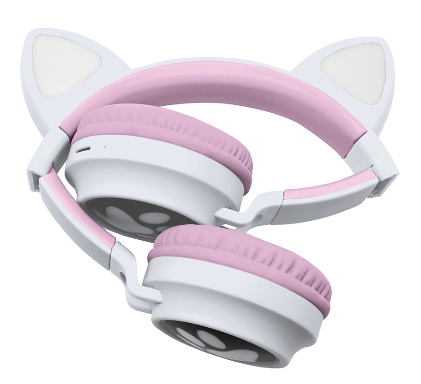 LEXIBOOK - CASQUE SANS FIL RECHARGEABLE LUMINEUX - OREILLES DE CHAT
