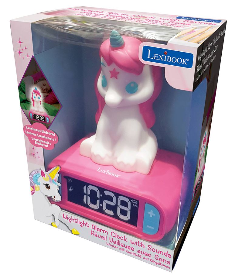 LEXIBOOK - NIGHT LIGHT ALARM CLOCK - UNICORN