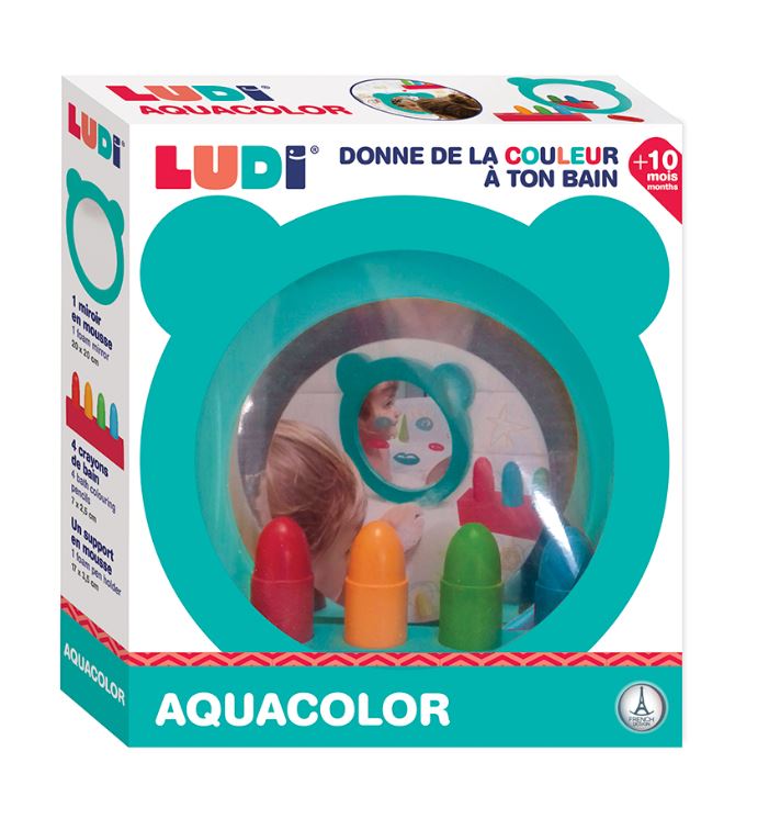 LUDI - AQUACOLOR CRAYONS ET MIROIR DE BAIN