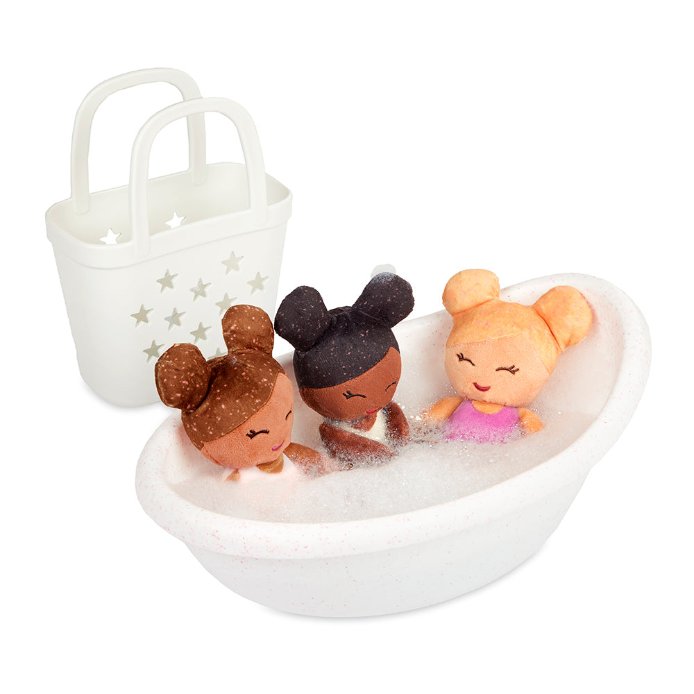 LULLABABY - 9" BABY BATH DOLL SET OF 3 FOR WATER PLAY IN A BASKET