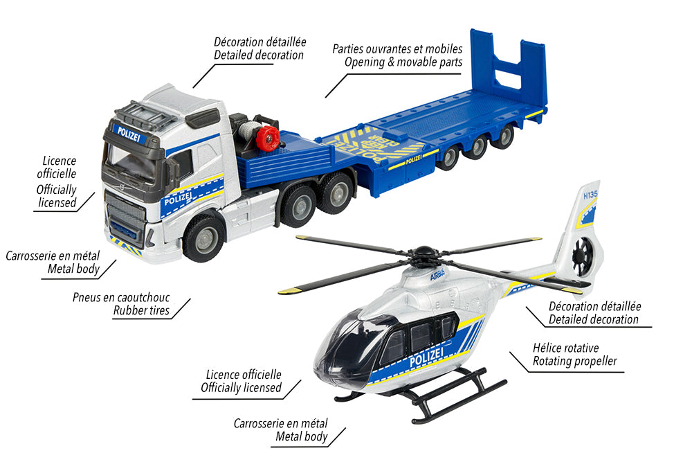 MAJORETTE - MACK TRUCK AND POLICE HELICOPTER