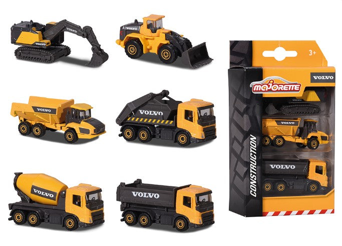 MAJORETTE - VOLVO CONSTRUCTION 3 PIÈCES ASST