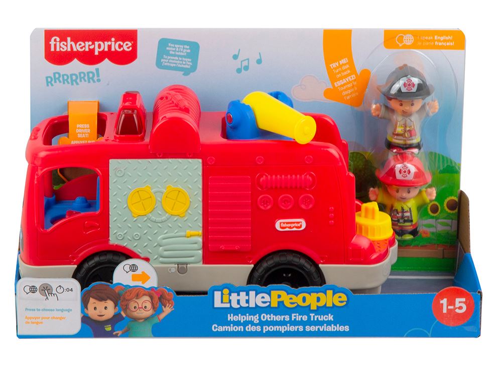 FISHER-PRICE - LITTLE PEOPLE - CAMION DES POMPIERS SERVIABLES VERSION BILINGUE