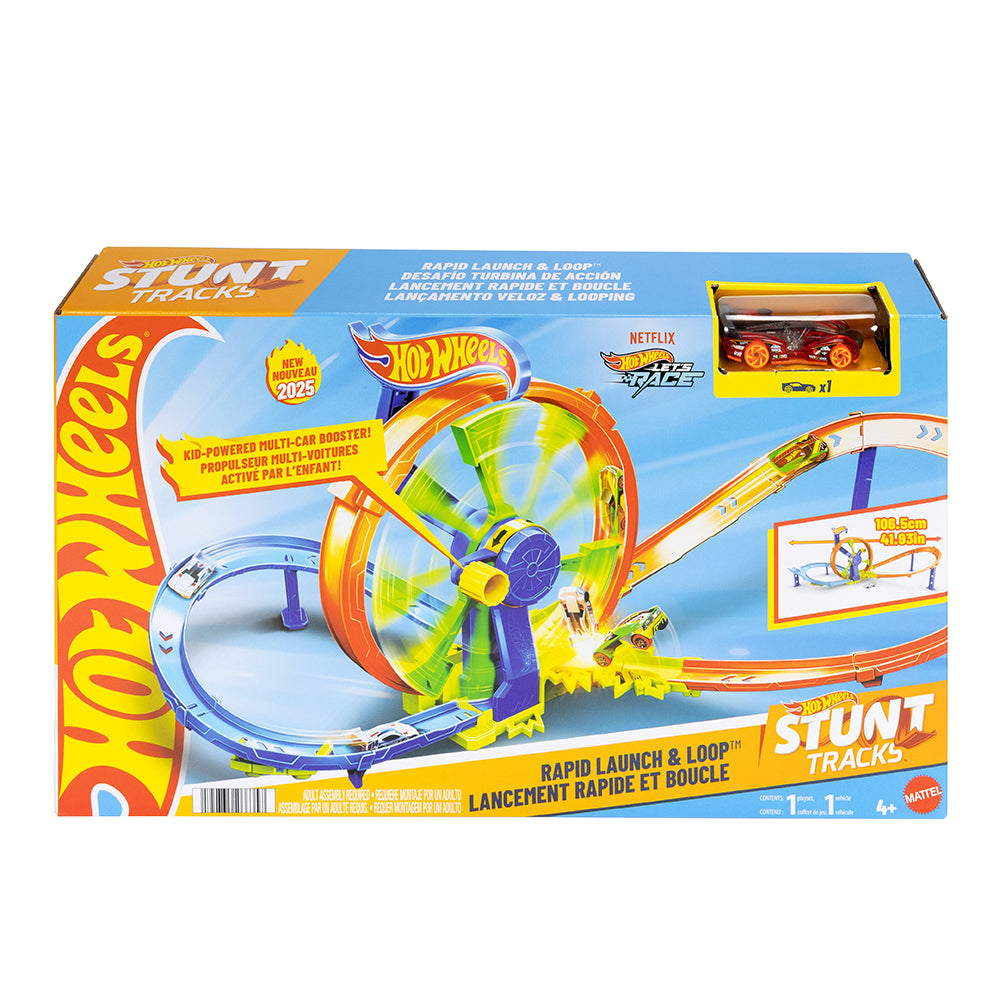 HOT WHEELS ACTION - PISTE DE COURSE LANCEMENT RAPIDE ET BOUCLE