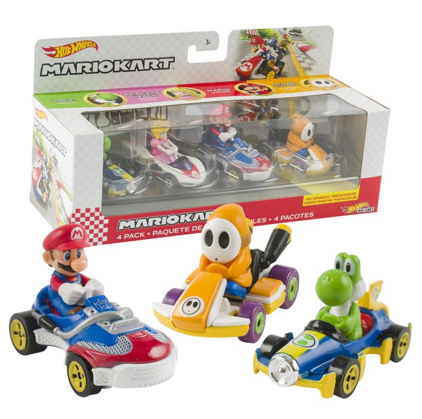 HOT WHEELS - ENSEMBLE 4 VOITURE MARIO KART