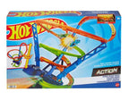 HOT WHEELS - SPIRAL SPEED CRASH RACE TRACK WITH MOTORIZED BOOSTER