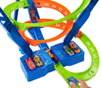 HOT WHEELS - SPIRAL SPEED CRASH RACE TRACK WITH MOTORIZED BOOSTER