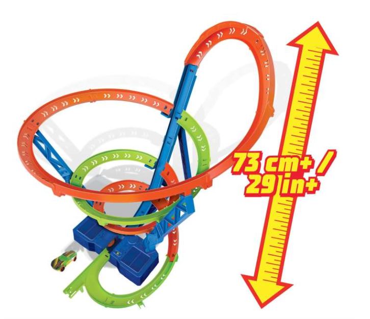 HOT WHEELS - SPIRAL SPEED CRASH RACE TRACK WITH MOTORIZED BOOSTER