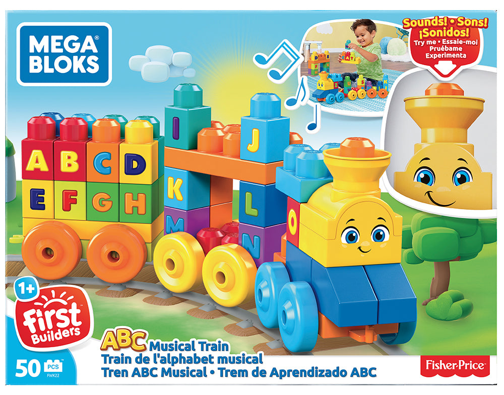 MEGA BLOKS - TRAIN ALPHABET MUSICAL 50 PIÈCES