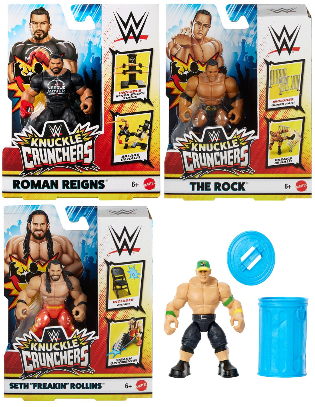 WWE - FIGURINE KNUCKLE CRUNCHERS 3.25" ASST