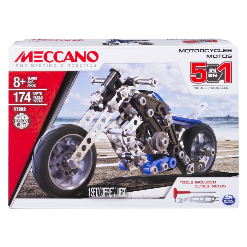 MECCANO - 5 MODEL SET - BLUE RACING MOTORCYCLE