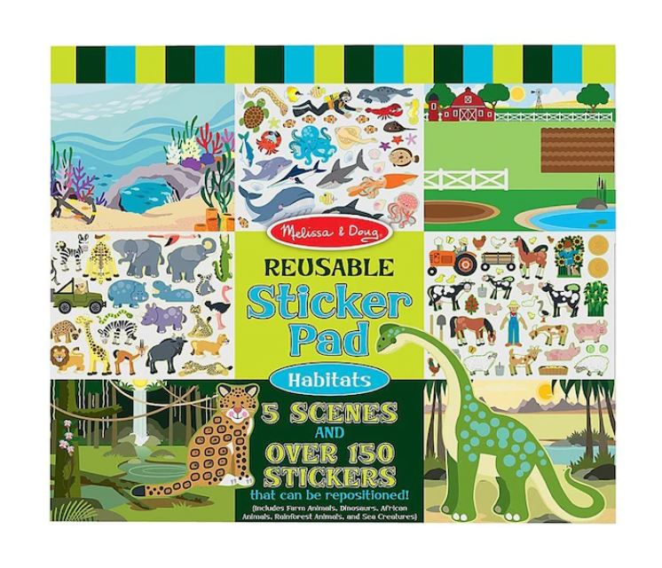 MELISSA AND DOUG - BLOC D'AUTOCOLLANTS RÉUTILISABLES HABITATS