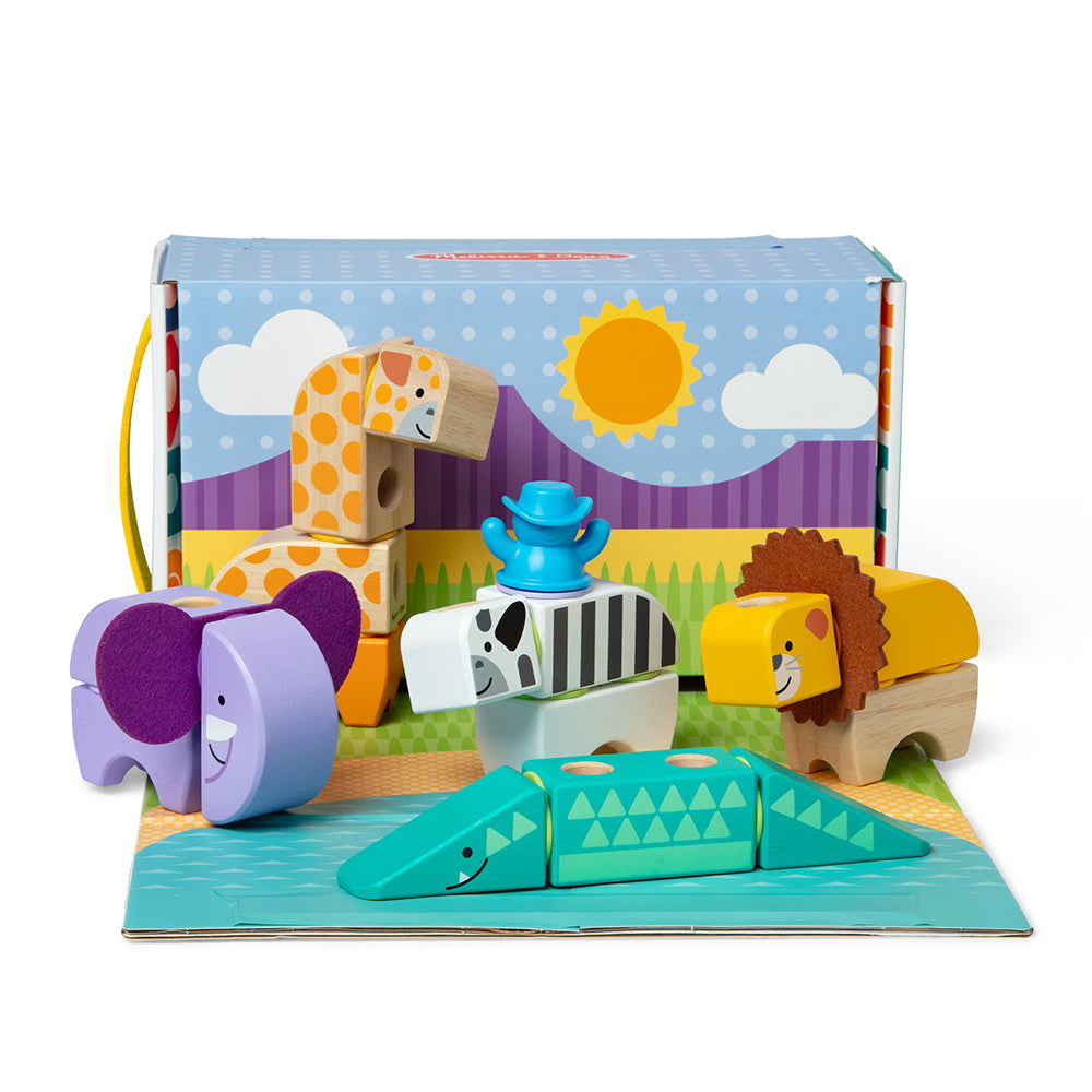 MELISSA AND DOUG - BLOCKABLES - 34-PIECE SAFARI PLAYSET