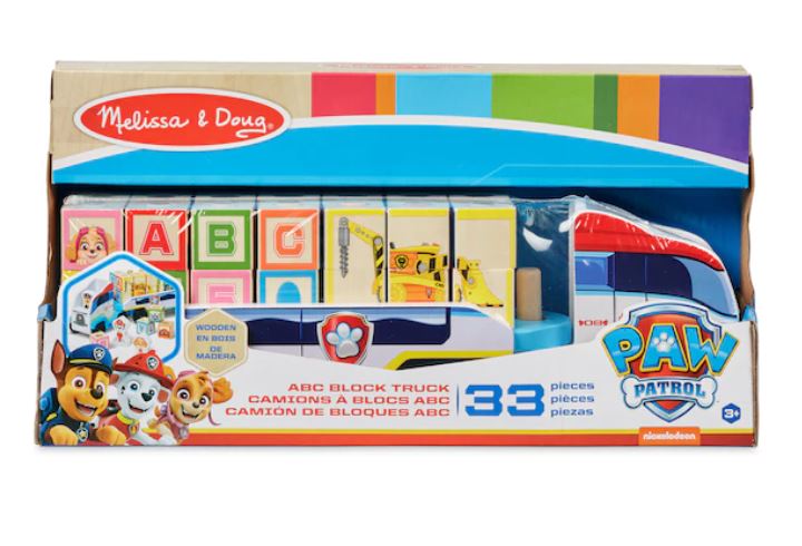 MELISSA AND DOUG - CAMION DE BLOC EN BOIS ABC DE LA PAT'PATROUILLE