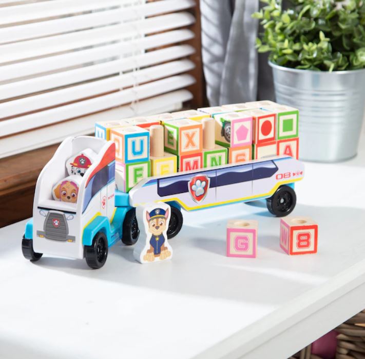 MELISSA AND DOUG - CAMION DE BLOC EN BOIS ABC DE LA PAT'PATROUILLE