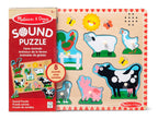 MELISSA AND DOUG - CASSE-TÊTE 8 PIÈCES ANIMAUX DE LA FERME EN BOIS SONORE