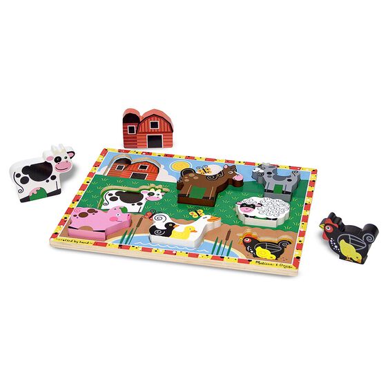 MELISSA AND DOUG - CASSE-TÊTE FERME BOIS 8 PIÈCES