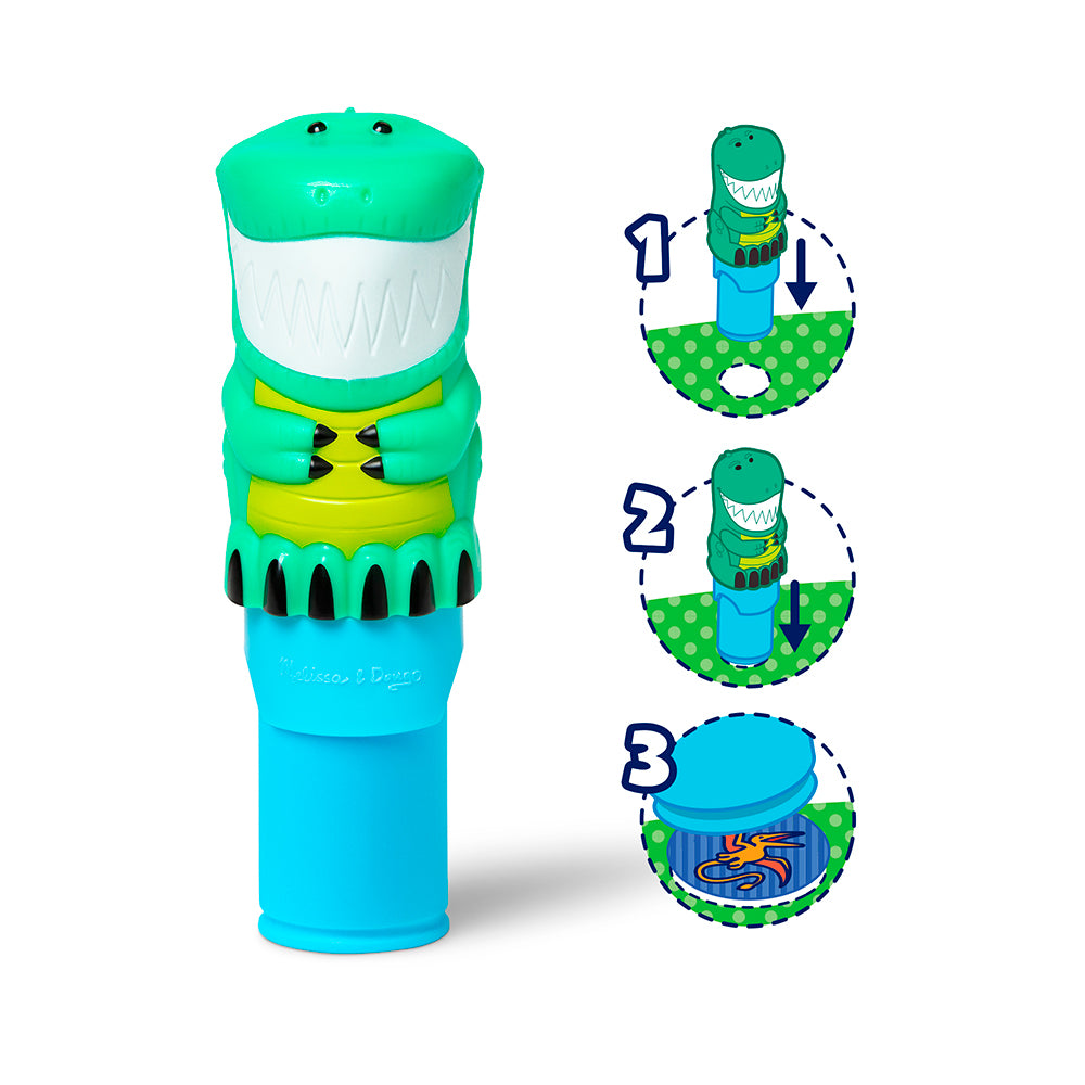 MELISSA AND DOUG - STICKER WOW! - BLOC D'ACTIVITÉS ET ESTAMPEUSE À AUTOCOLLANTS - DINOSAURE