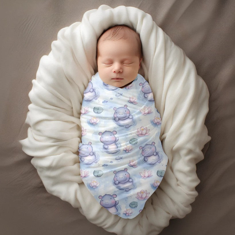 MINI BISCUIT - HIPPOPOTAMUS CLASSIC MUSLIN (SWADDLE)