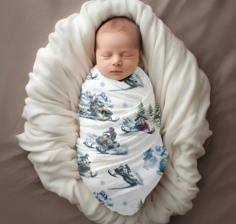 SMALL BISCUIT - CLASSIC SKIDOO (SNOWMOBILE) MUSLIN (BLANKET)