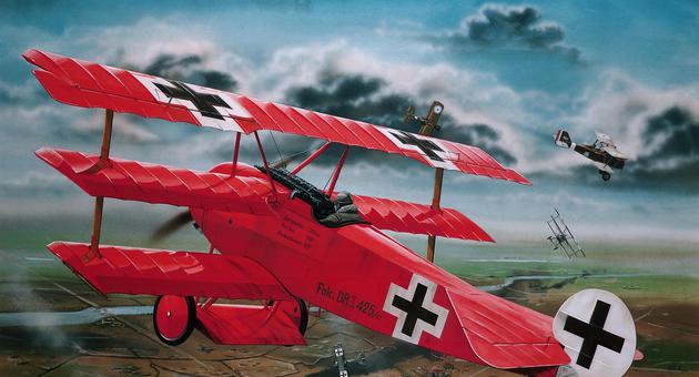 MODÈLE À COLLER - 1917 AVION FOKKER DR.1 "MANFRED VON RICHTHOFEN" 1/28