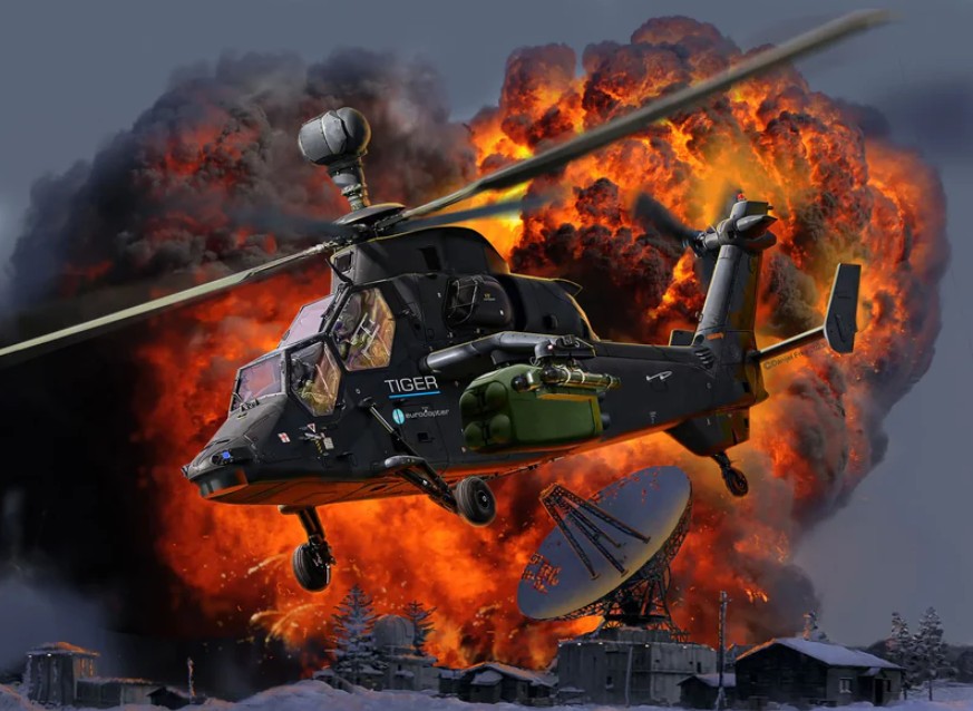 MODEL TO GLUE - 1995 JAMES BOND "EUROCOPTER TIGER" GIFT SET 1/72 LEVEL 4