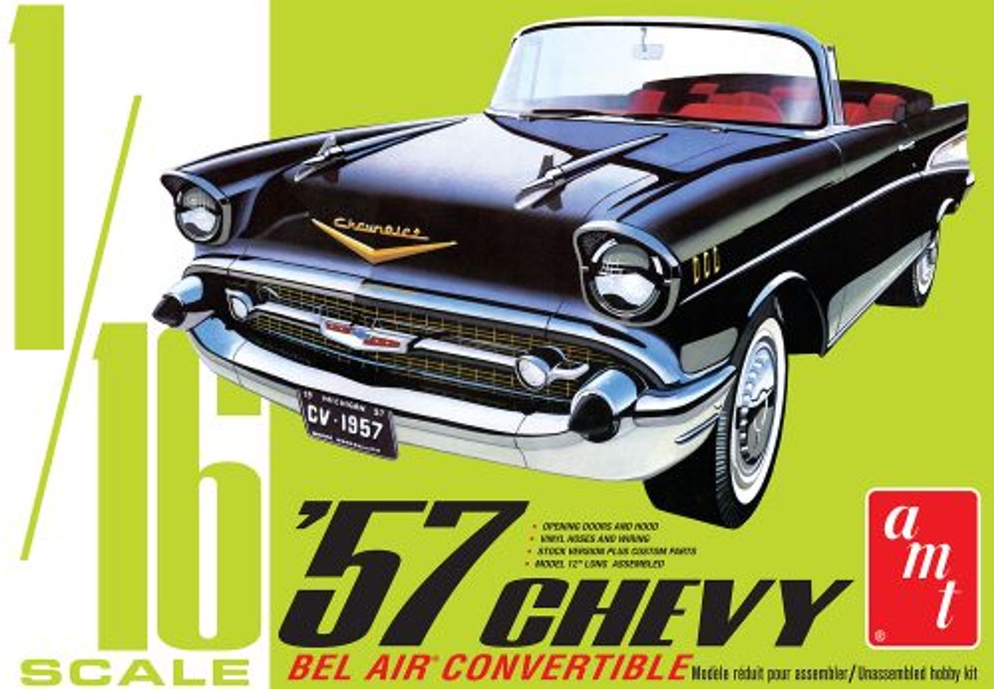 MODÈLE À COLLER - 57 CHEVY BEL AIR CONVERTIBLE 1/16 NIVEAU #3