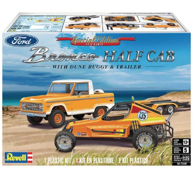 MODÈLE À COLLER - FORD BRONCO HALF CAB AVEC DUNE BUGGY ET REMORQUE NIVEAU 1/25 #5