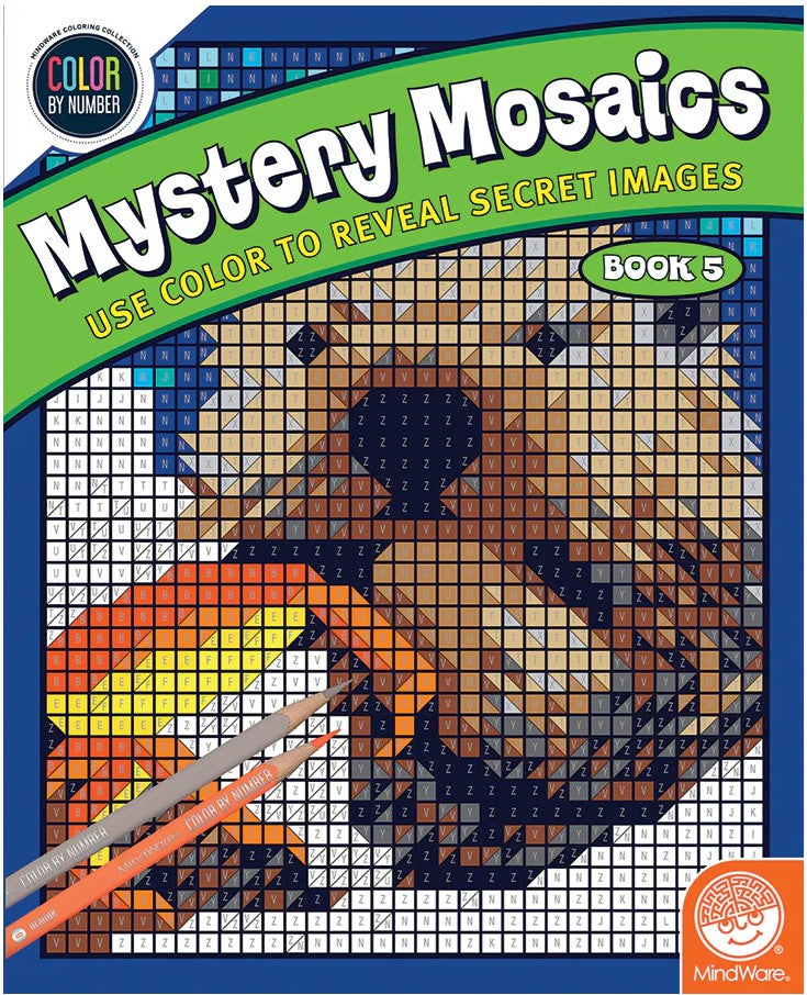 CAHIER À COLORIER POUR ADULTES - COLORIAGE MYSTÈRE - MYSTERY MOSAICS - TOME 5 - Version anglaise