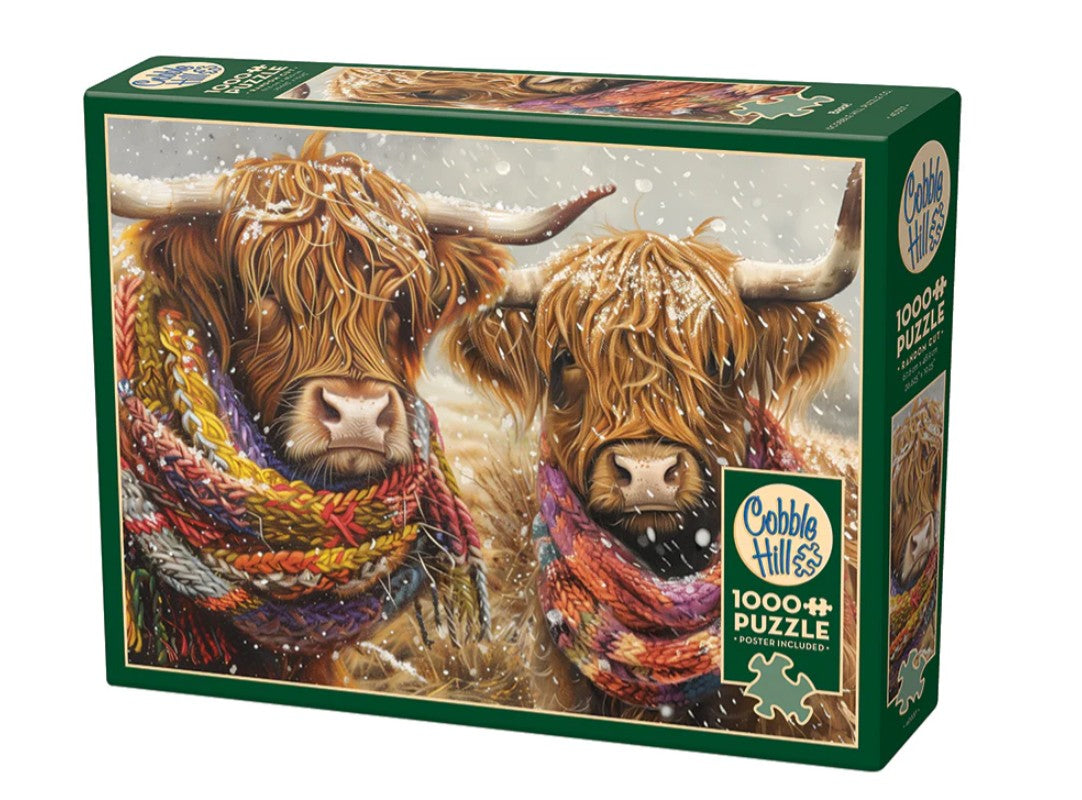 COBBLE HILL PUZZLE 1000 PIECES - BRRR! TWO HIGHLAND COWS #40337