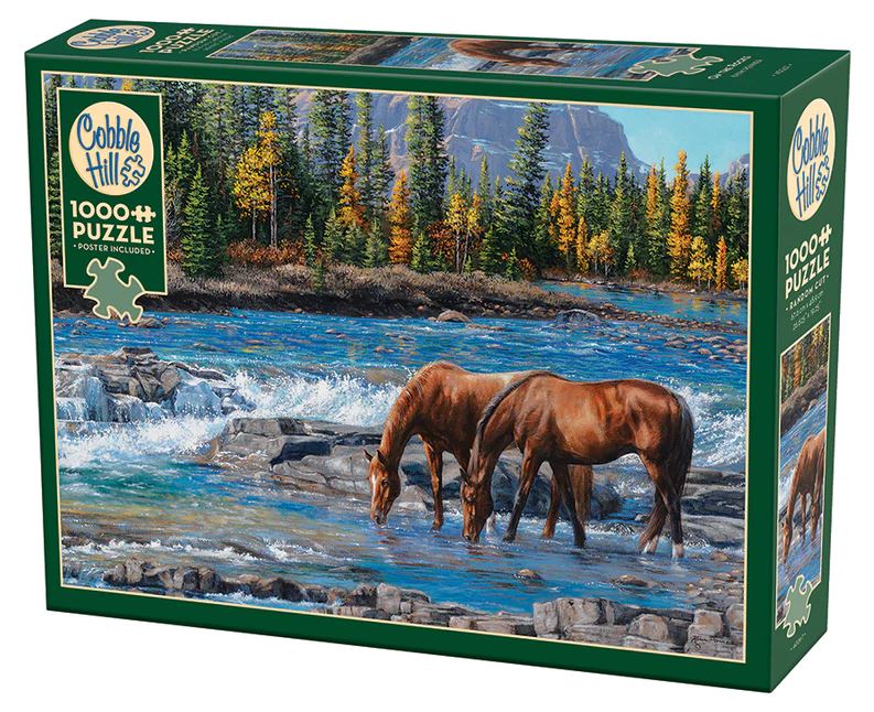 COBBLE HILL PUZZLE 1000 PIECES - HORSES ON THE ROCKS #40267